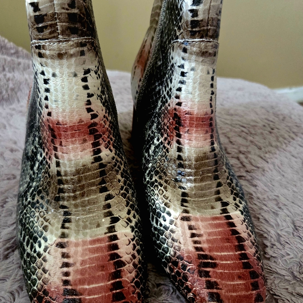 Multi Color Leather Bootie